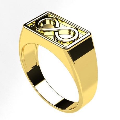 14KT Yellow Gold Infinity Diamond Finger Ring